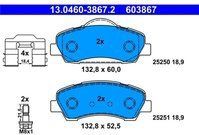 Remblokken Set - Citroen, Peugeot - 13.0460-3867.2 - Set van 4 Remblokken