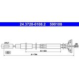 ATE Koppelingskabel VW 24.3728-0108.2 171721335E
