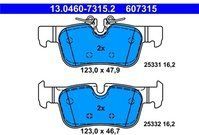 ATE - Remblokkenset - Achteras - Set assen - Voor voertuigen met elektrische handrem