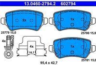 Kia - Remblokken Set - Set van 4 - Met Slijtageindicator - 95,4 mm Breedte