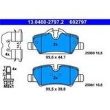ATE - Remblokkenset - Set Assen - Achteras - Voor Voertuigen Zonder Cruise-control