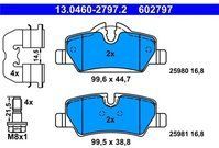 ATE - Remblokkenset - Set Assen - Achteras - Voor Voertuigen Zonder Cruise-control