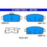 ATE - Remblokkenset - Achteras - Set assen - Met Akoestische Slijtagewaarschuwing