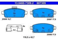 ATE - Remblokkenset - Achteras - Set assen - Met Akoestische Slijtagewaarschuwing