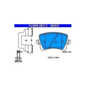 ATE - Remblokkenset - Voor VW en SKODA - Set Assen - Achteras