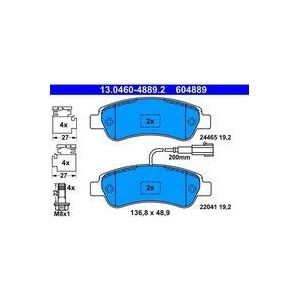 ATE - Remblokkenset - Set Assen - Inclusief Slijtageindicator - Voor OPEL, FIAT, PEUGEOT