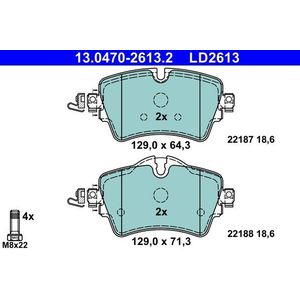 ATE - Remblokkenset - Ceramic - Vooras - Set assen - Voor BMW en MINI