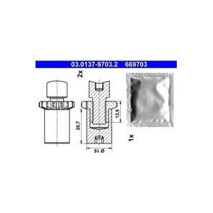 ATE - Toebehoren - Parkeerremschoen - Voor MERCEDES-BENZ en MAYBACH - 15 mm