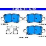 ATE - Remblokkenset - Achteras - Met Akoestische Slijtagewaarschuwing - Set Assen
