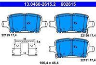 ATE - Remblokkenset - Achteras - Met Akoestische Slijtagewaarschuwing - Set Assen