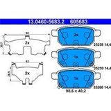 ATE - Remblokkenset - Achteras - 13.0460-5683.2 - Met Anti-kreukplaat - Slijtageindicator