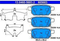 ATE - Remblokkenset - Achteras - 13.0460-5683.2 - Met Anti-kreukplaat - Slijtageindicator