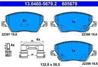 ATE - Remblokkenset - Vooras - Met Slijtageindicator - Set Assen