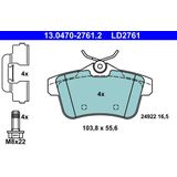 ATE - Remblokkenset - Voor voertuigen met elektrische handrem - Achteras