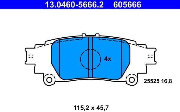 Lexus - Remblokkenset - Schijfrem - Set van 4 Remblokken per As