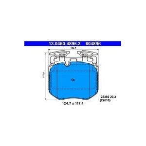 ATE - Remblokkenset - Vooras - Voor voertuigen met performance remmen - 34106883510, 34106888459, 34116874431, 34116889585