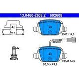 ATE - Remblokkenset - Achteras - Inclusief Slijtageindicator - 95,5 mm Breedte - 43,9 mm Hoogte - 14,5 mm Dikte