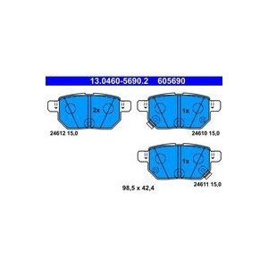 Remblokkenset - Schijfrem - Lexus - Subaru - Toyota Ate 13.0460-5690.2 - Set van 4 Remblokken