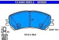 ATE - Remblokkenset - Vooras - RENAULT 13.0460-5685.2 - Slijtageindicator Voorbereid