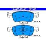 Ford - Remblokkenset - Schijfrem - ATE - Set van 4 Remblokken per As
