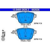 ATE - Remblokkenset - Achteras - 13.0460-2626.2 - Voorbereid voor Slijtagewaarschuwing
