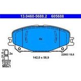 ATE - Remblokkenset - Vooras - 142 mm - 58,9 mm - 18,6 mm