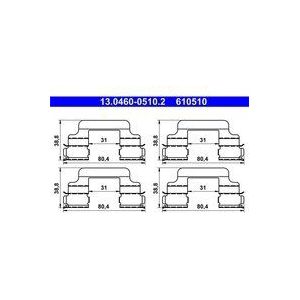 Accessoireset, Schijfremblok Peugeot, Seat, Skoda, Volkswagen Ate 13.0460-0510.2