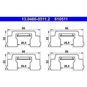 Accessoireset, Schijfremblok Citroen Ate 13.0460-0511.2