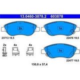 ATE - Remblokkenset - Vooras - Met Slijtageindicator - 150,8 mm Breedte - 57,4 mm Hoogte - 19,5 mm Dikte
