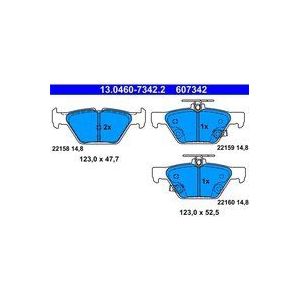 ATE - Remblokkenset - Achteras - 123 mm - Met Akoestische Slijtagewaarschuwing