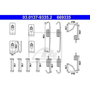 ATE Toebehoren, parkeerremschoen RENAULT,TOYOTA,NISSAN 03.0137-9335.2