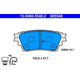 ATE - Remblokkenset - Achteras - Voor voertuigen met elektrische handrem - 13.0460-5540.2