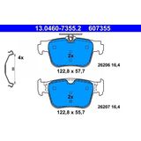 ATE - Remblokkenset - Achteras - Remsysteem - 122,8 mm breedte - 16 mm dikte