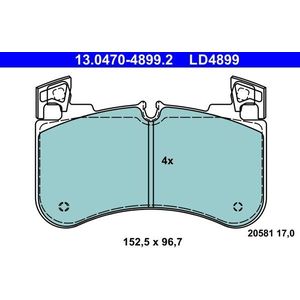 Remblokkenset, Schijfrem Land Rover Ate 13.0470-4899.2