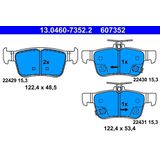ATE - Remblokkenset - Achteras - 122,4 mm - Met Akoestische Slijtagewaarschuwing