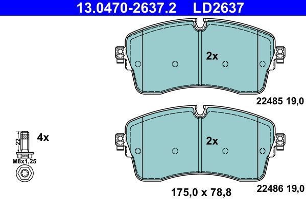 ATE Remblokkenset LAND ROVER 13.0470-2637.2 LR091568