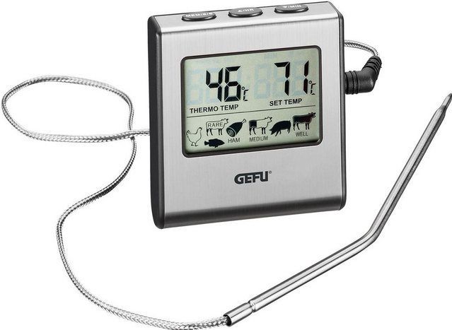 Gefu Bratenthermometer  TEMPERE ¦ silber ¦ Edelstahl,Kunststoff ¦ Maße (cm): B: 7,2 H: 1,9 Küchenzubehör & Helfer > Küchenhelfer - Höffner
