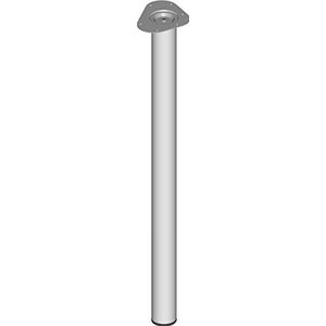 Element System 4 stuks stalen buispoten rond, tafelpoten, meubelpoten inclusief schroefplaat, lengte 90 cm, diameter 60 mm, 4 kleuren, 6 afmetingen, wit aluminium, 1102-00082