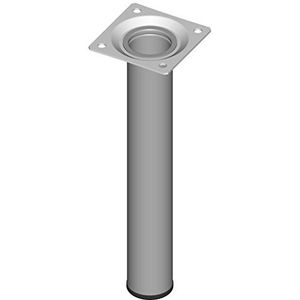 Element System 18133-00261 Meubelvoet rond – stalen buisvoet, ideaal als tafelpoot voor het ontwerpen van individuele meubelstukken – Ø 30 mm, wit aluminium, lengte 200 mm, 4 stuks