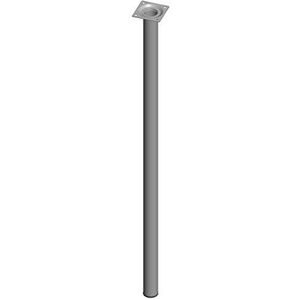 Element System 18133-00279 Meubelvoet rond – stalen buisvoet, ideaal als tafelpoot voor het ontwerpen van individuele meubelstukken – Ø 30 mm, wit aluminium, lengte 700 mm, 4 stuks
