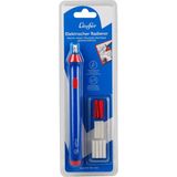 Laufer elektrische vlakgum, met verwisselbare punt, blauw