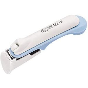 nippes Solingen Babynagelknipper, blauw, wit, 8 cm lang, nagelknipper, babynagelknipper met afgerond snijvlak voor eenvoudige nagelverzorging voor baby's en pasgeborenen, made in Germany