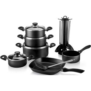 Pannenset - 17-delig - Aluminium - Antiaanbaklaag - Hittebestendig tot 180°C