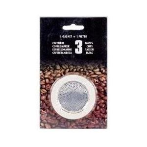 Karl Krüger 1 filter en 3 afdichtringen voor espressomachine, maat: 3 kopjes