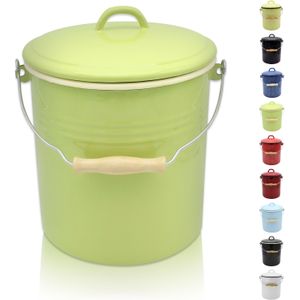 Look - Rond - Prullenbak - Groen-Pastel - Crème - 10 L