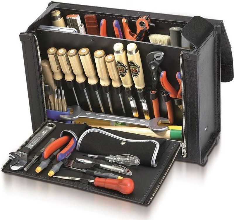 PARAT - New Classic Gereedschapstas - Zwart - Leder - 400 x 140 x 280mm