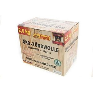 Favorit Ecologische aanmaakwol, 2,5 kg, in hersluitbare vouwdoos van natuurlijk hout en was, 1218