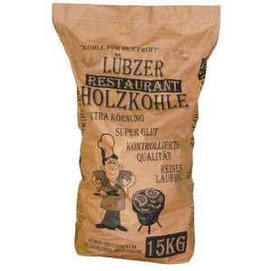 Favorit Barbecue-houtskool 15 kg (van puur bladhout, extra grote korrel, langdurige sintels, houtskool in restaurantkwaliteit) 1500