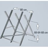 Einhell - Kettingzaagstandaard - Zilver - Max. 150 kg - Inklapbaar - 3 Werkhoogtes
