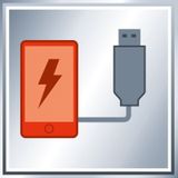 Einhell Accu USB-Powerbank TC-CP 18 Li USB-Solo Power X-Change, Li-Ion, 18 V, externe voedingsbron voor mobiele telefoon, MP3-speler, tablet etc, 2 USB-poorten, zonder batterij en oplader, zwart, rood